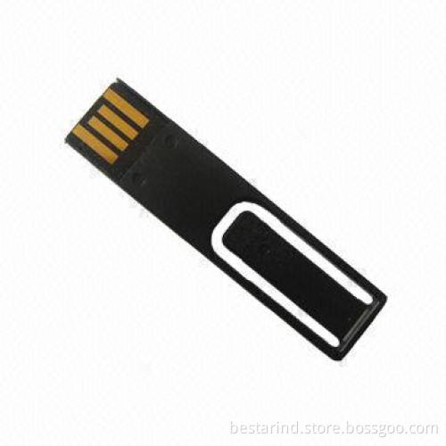 Mini USB Flash Drive, Clip Shaped, Customized Colors/Logos/Packing are Accepted, Ideal for Promotion